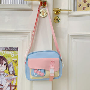 Cross-Border Exclusive Crossbody Bag for Schoolgirls Trendy Color-Blocking Design