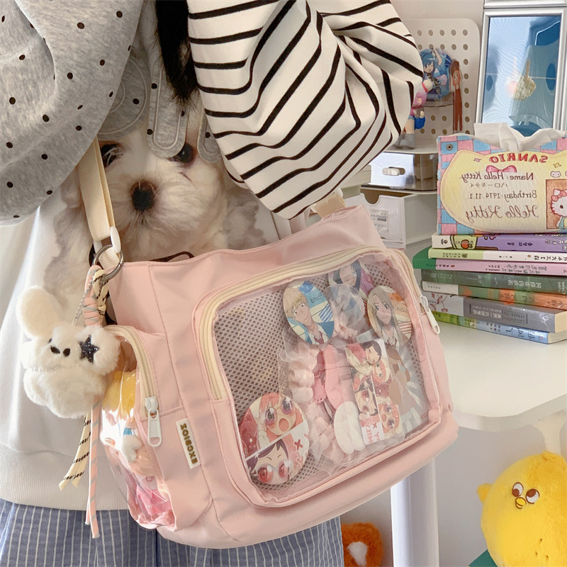 Women's Bag, College Style, Versatile, Large Capacity Crossbody Bag, Transparent Shoulder Bag for Girls - Image 3