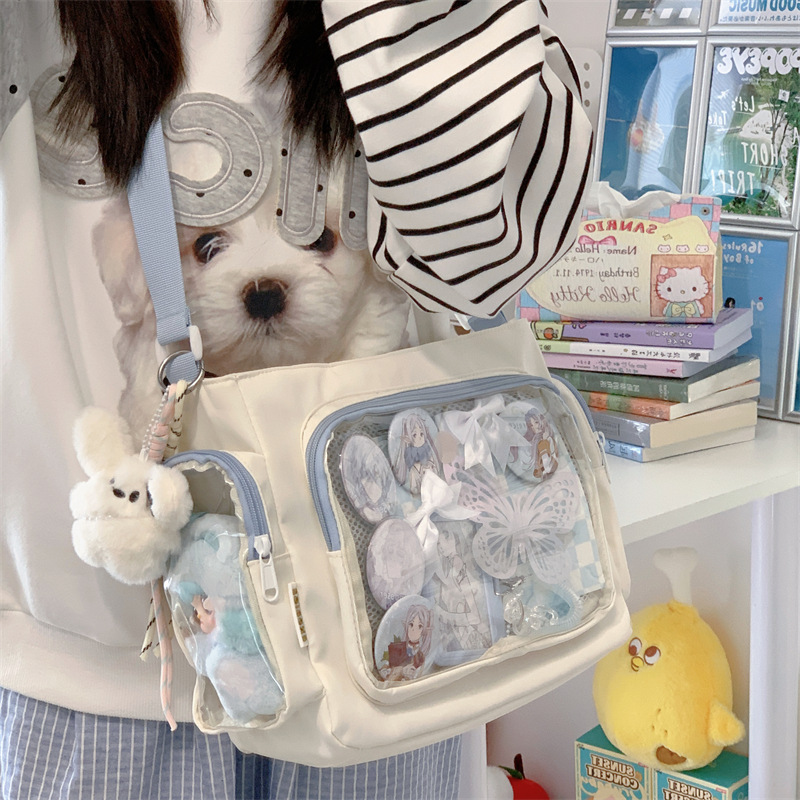 Women's Bag, College Style, Versatile, Large Capacity Crossbody Bag, Transparent Shoulder Bag for Girls - Image 2